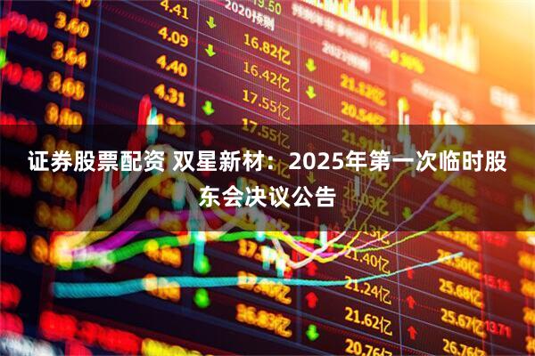 证券股票配资 双星新材：2025年第一次临时股东会决议公告